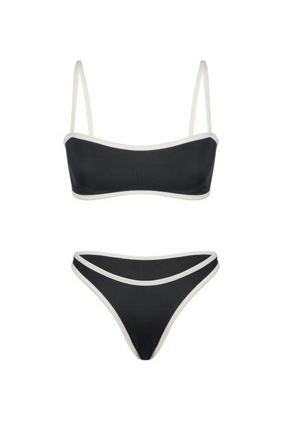 Capri Black/Ivory - Bikini Bottom