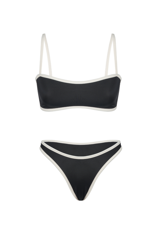 Capri Black/Ivory - Bikini Bottom