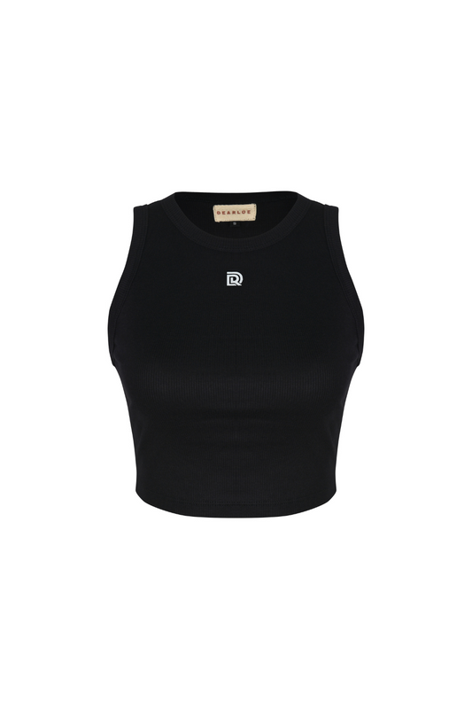Lulu Ribbed Top - Black